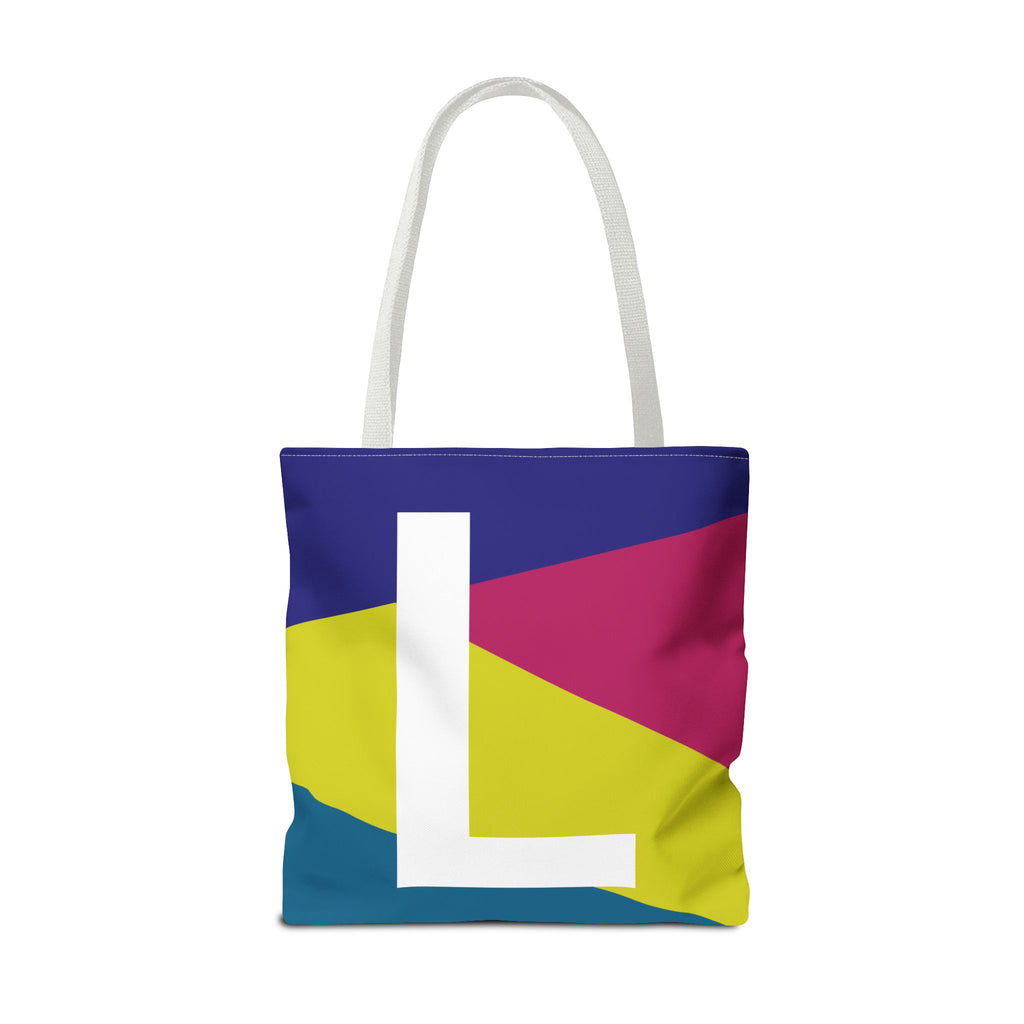 Monogram 'L' Colorblock Tote Bag — Personalized Initial L Shoulder Tote