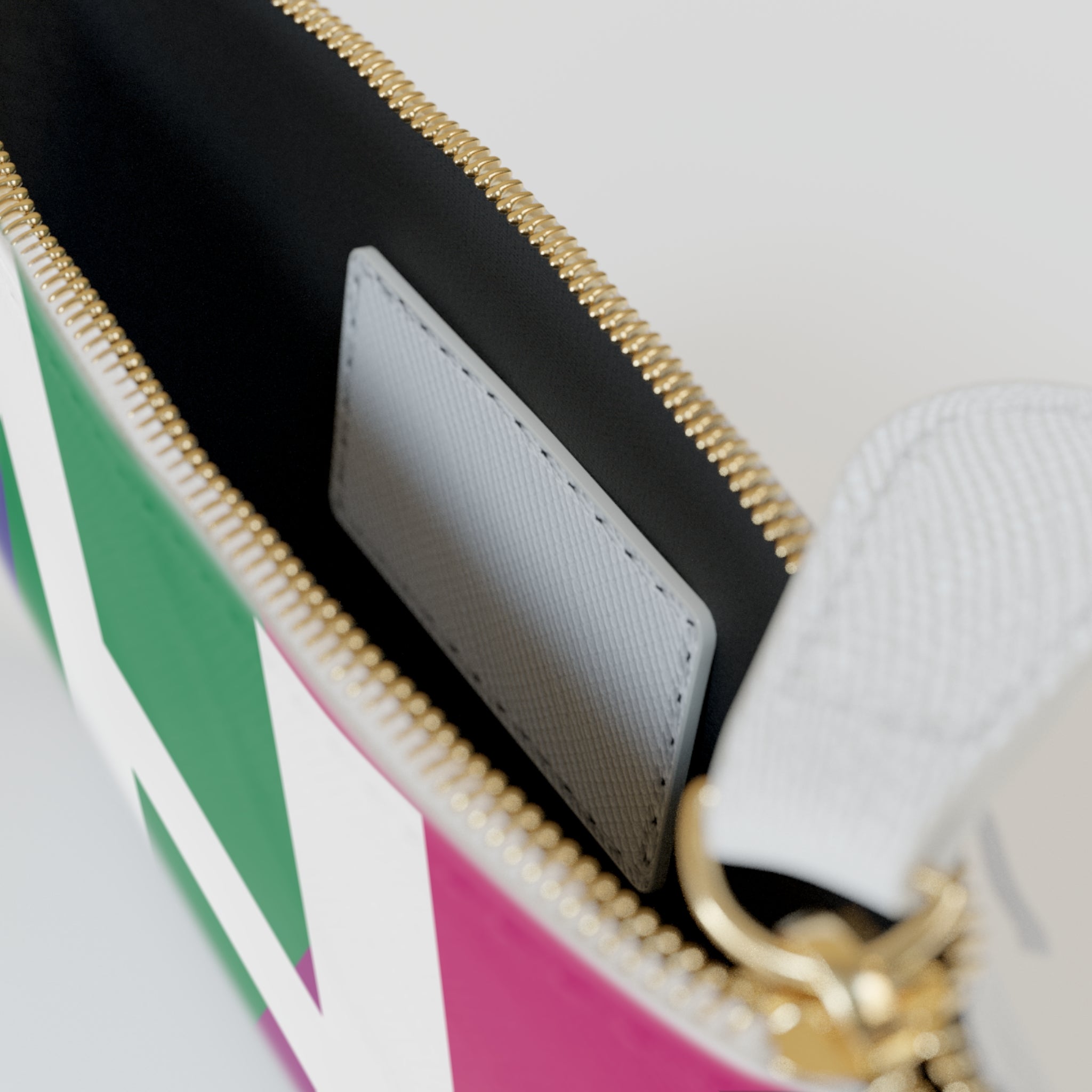 Initial H Mini Clutch — Colorblock Monogram Wristlet Wallet
