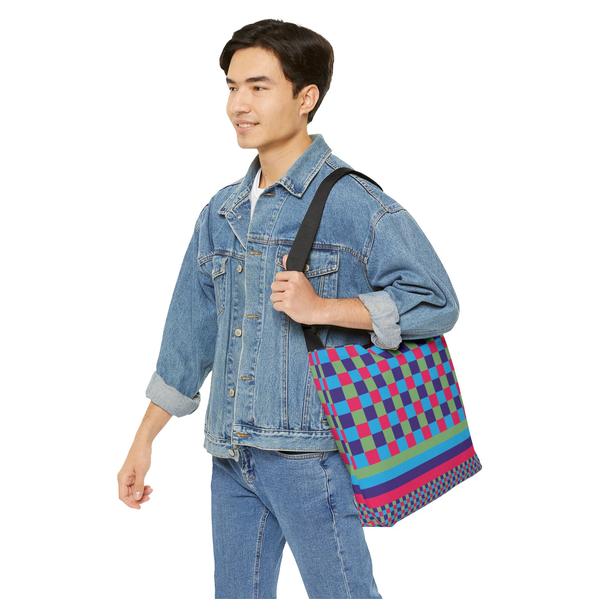 Colorblock Geometric Tote Bag