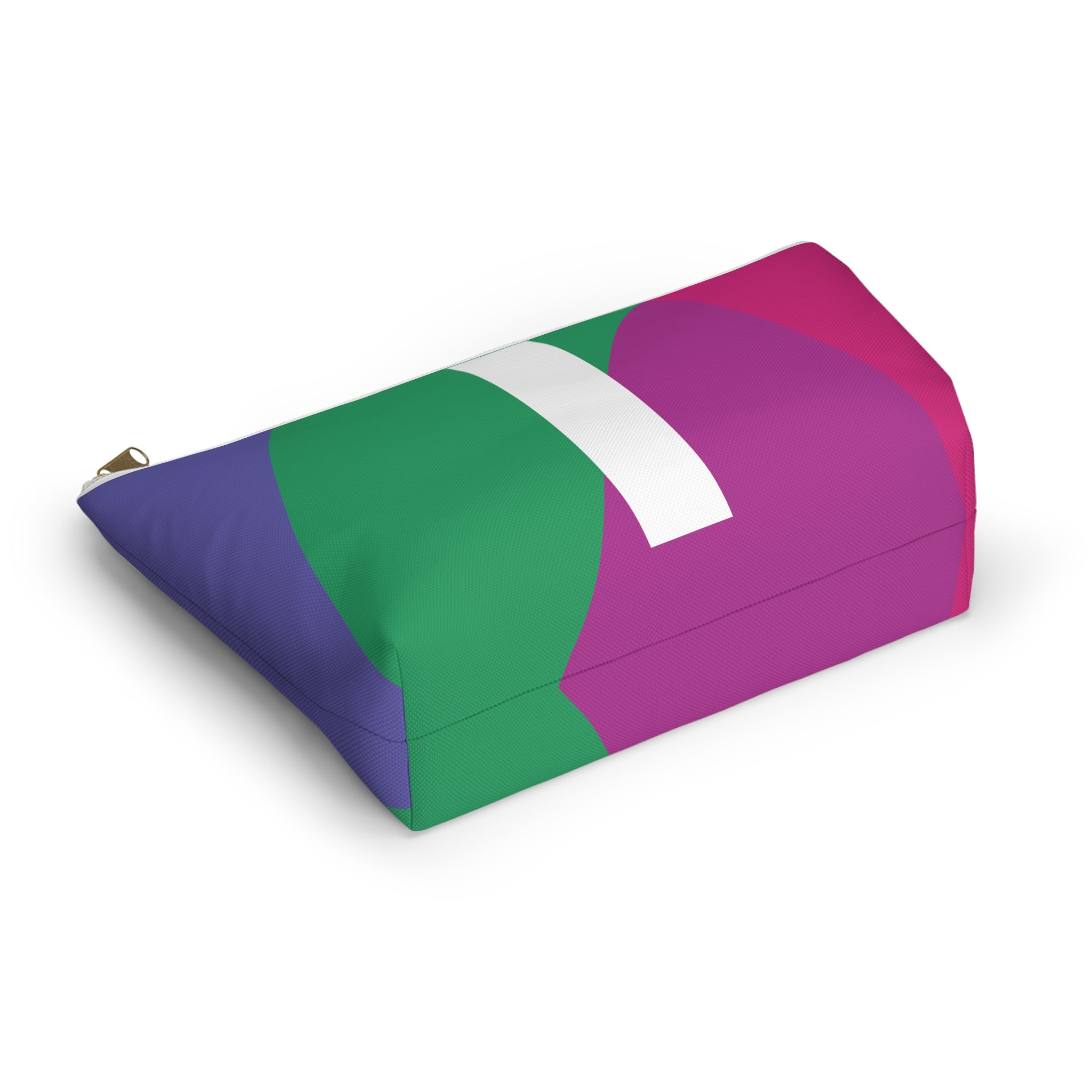 Initials Colorblock Accessory Pouch — Monogram I T-Bottom Cosmetic Bag