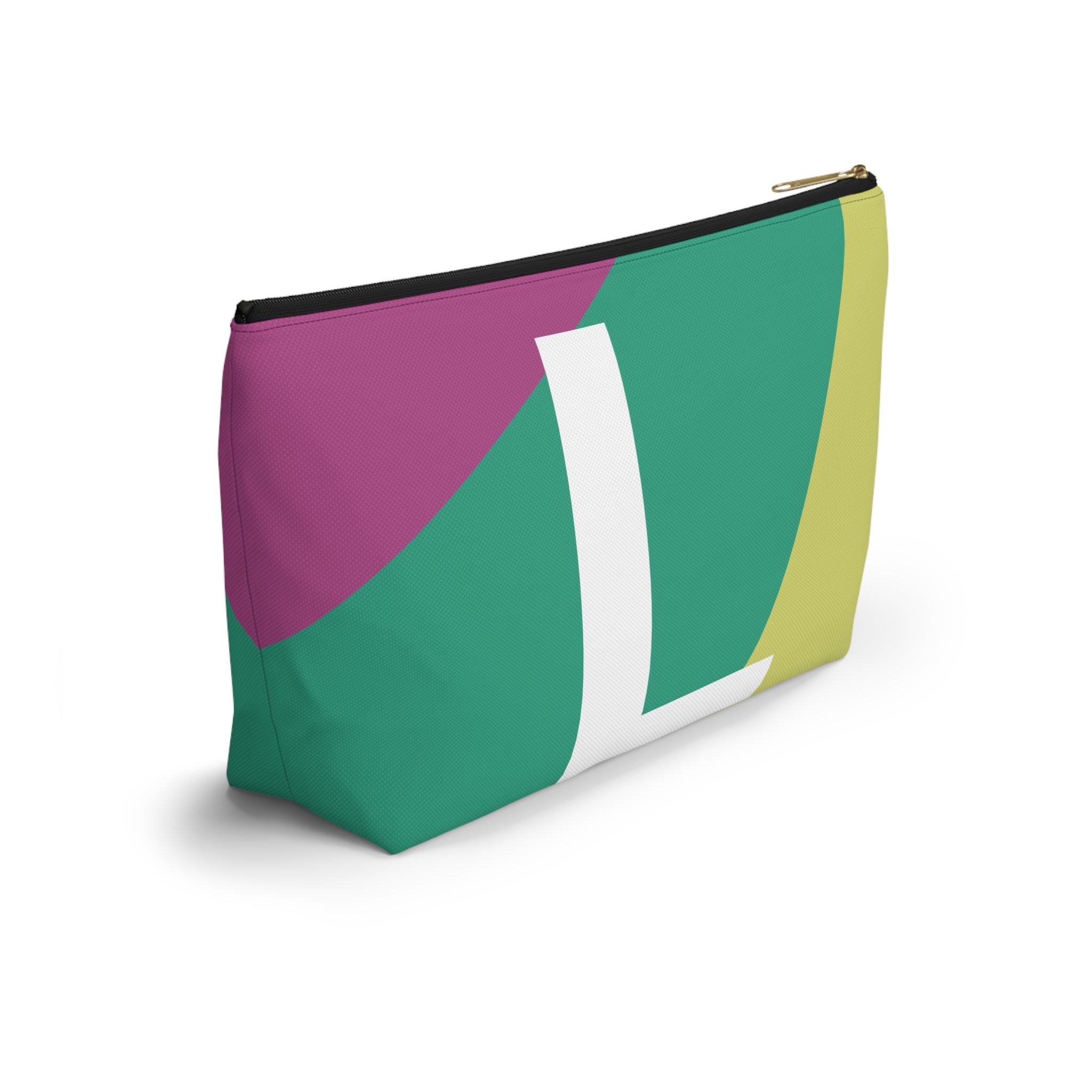 Initials Colorblock Accessory Pouch — Monogram L T-Bottom Cosmetic Bag