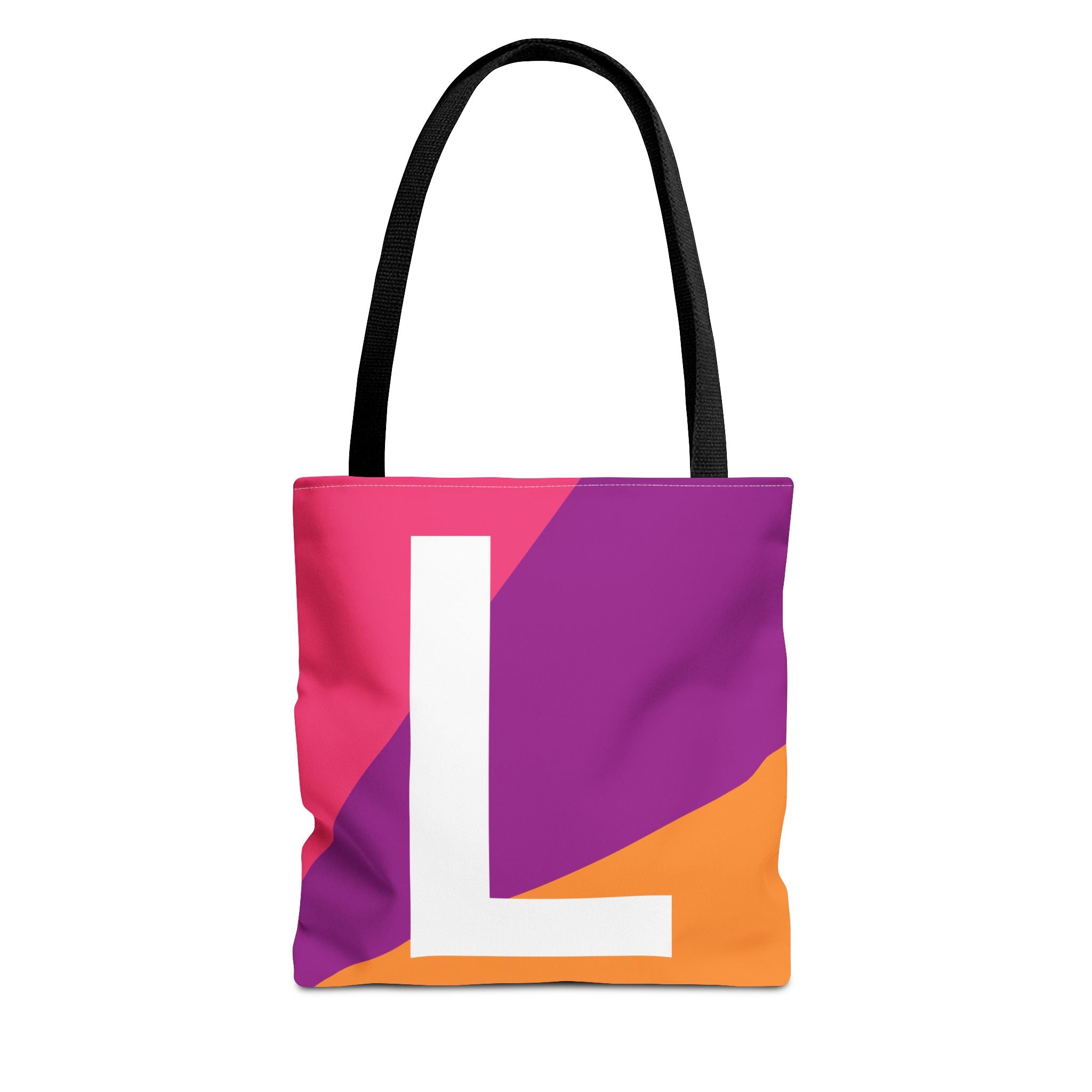 Monogram 'L' Colorblock Tote Bag — Personalized Initial L Shoulder Tote