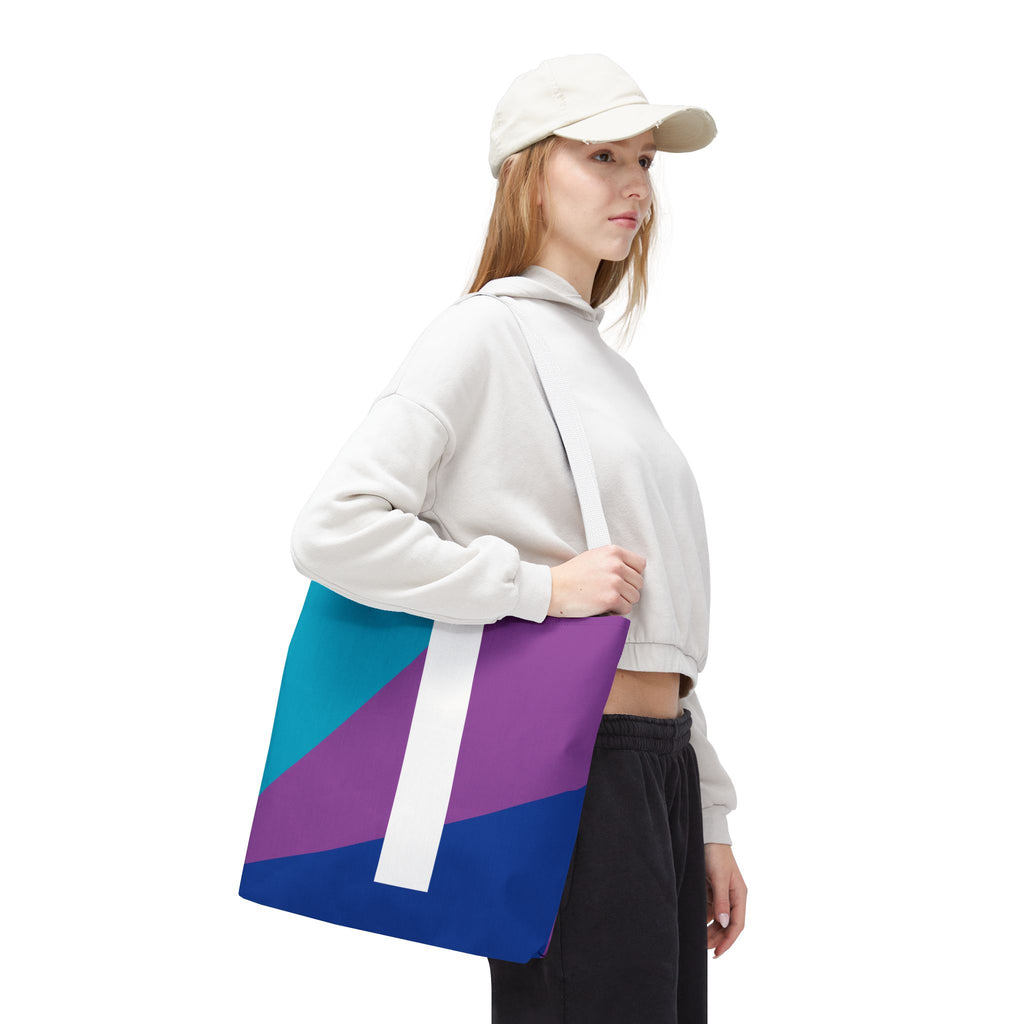 Monogram 'I' Colorblock Tote Bag — Personalized Initial I Shoulder Tote