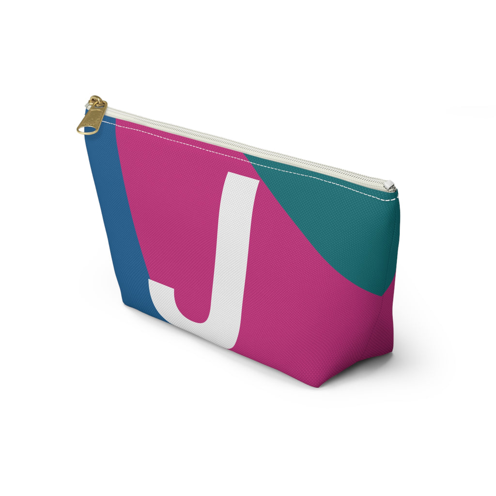Initials Colorblock Accessory Pouch — Monogram J T-Bottom Cosmetic Bag