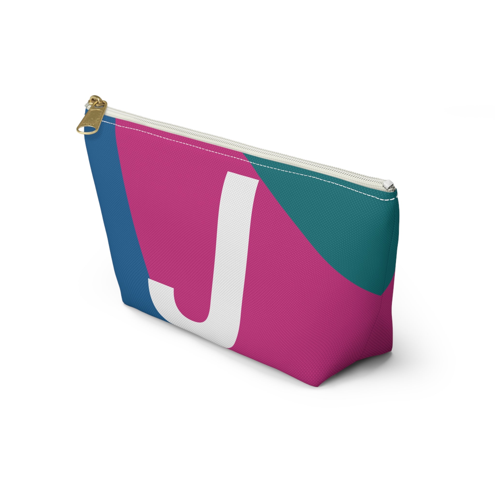 Initials Colorblock Accessory Pouch — Monogram J T-Bottom Cosmetic Bag
