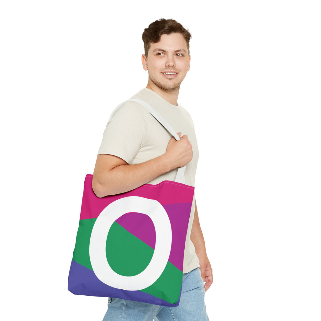 Monogram 'O' Colorblock Tote Bag — Personalized Initial O Shoulder Tote