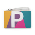 Monogram 'P' Colorblock Clutch Bag — Bold Geometric Wristlet for Everyday & Gifts