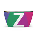 Initials Colorblock Accessory Pouch — Monogram Z T-Bottom Cosmetic Bag