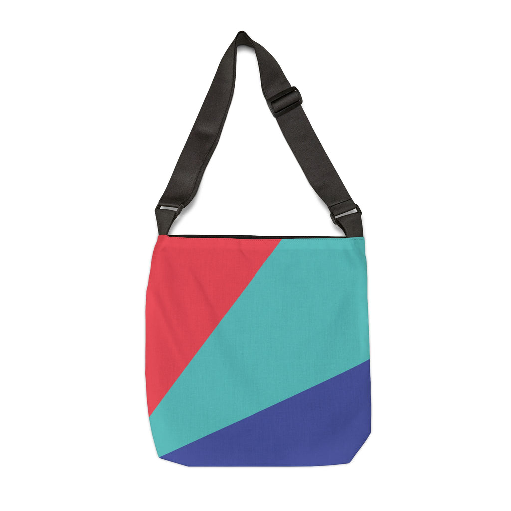 Colorblock Geometric Tote Bag — Adjustable Strap, Bright Abstract Pattern