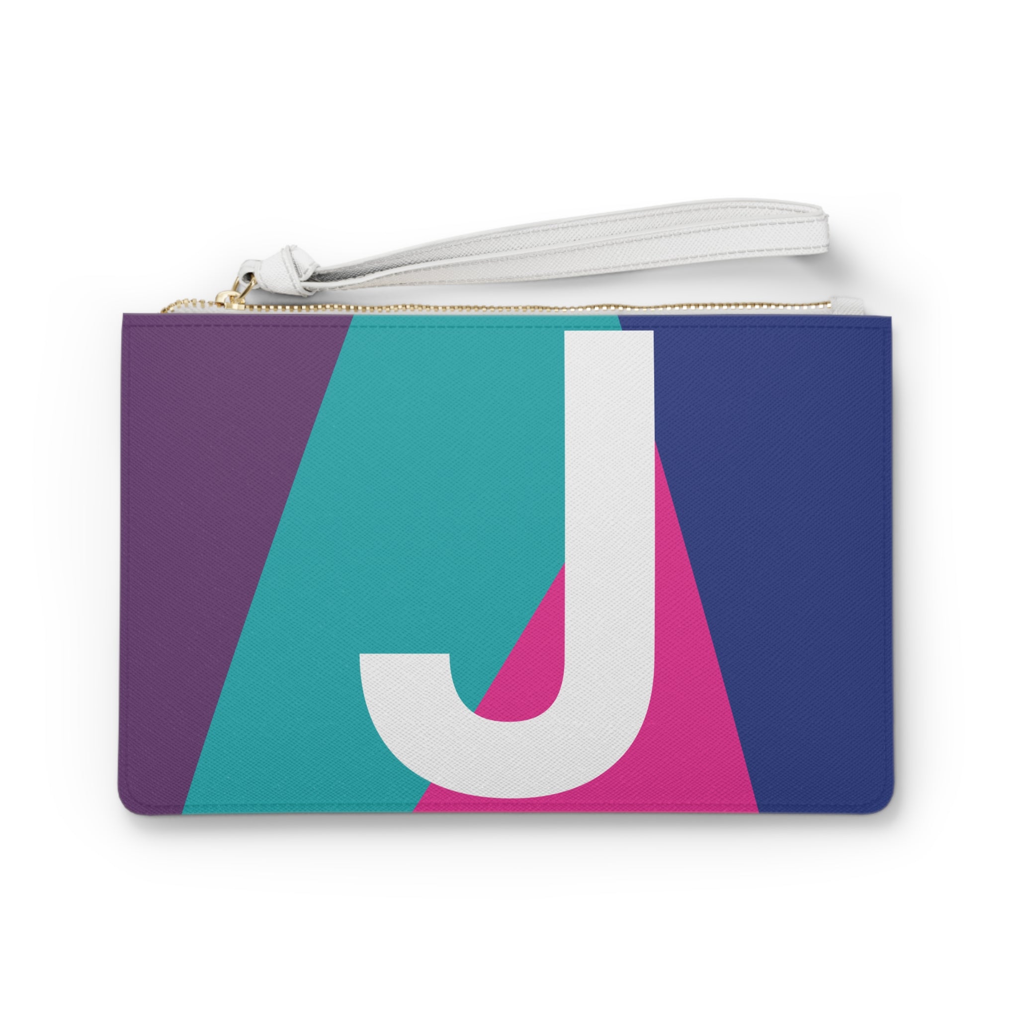 Monogram 'J' Colorblock Clutch Bag — Bold Geometric Wristlet for Everyday & Gifts
