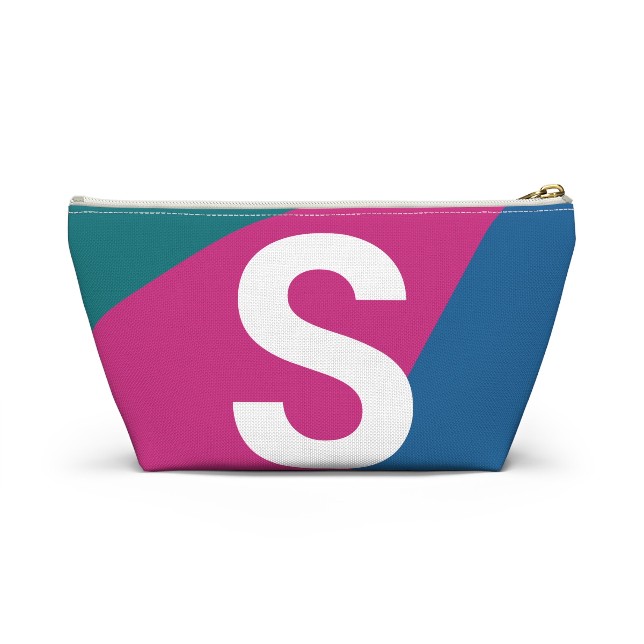 Initials Colorblock Accessory Pouch — Monogram S T-Bottom Cosmetic Bag