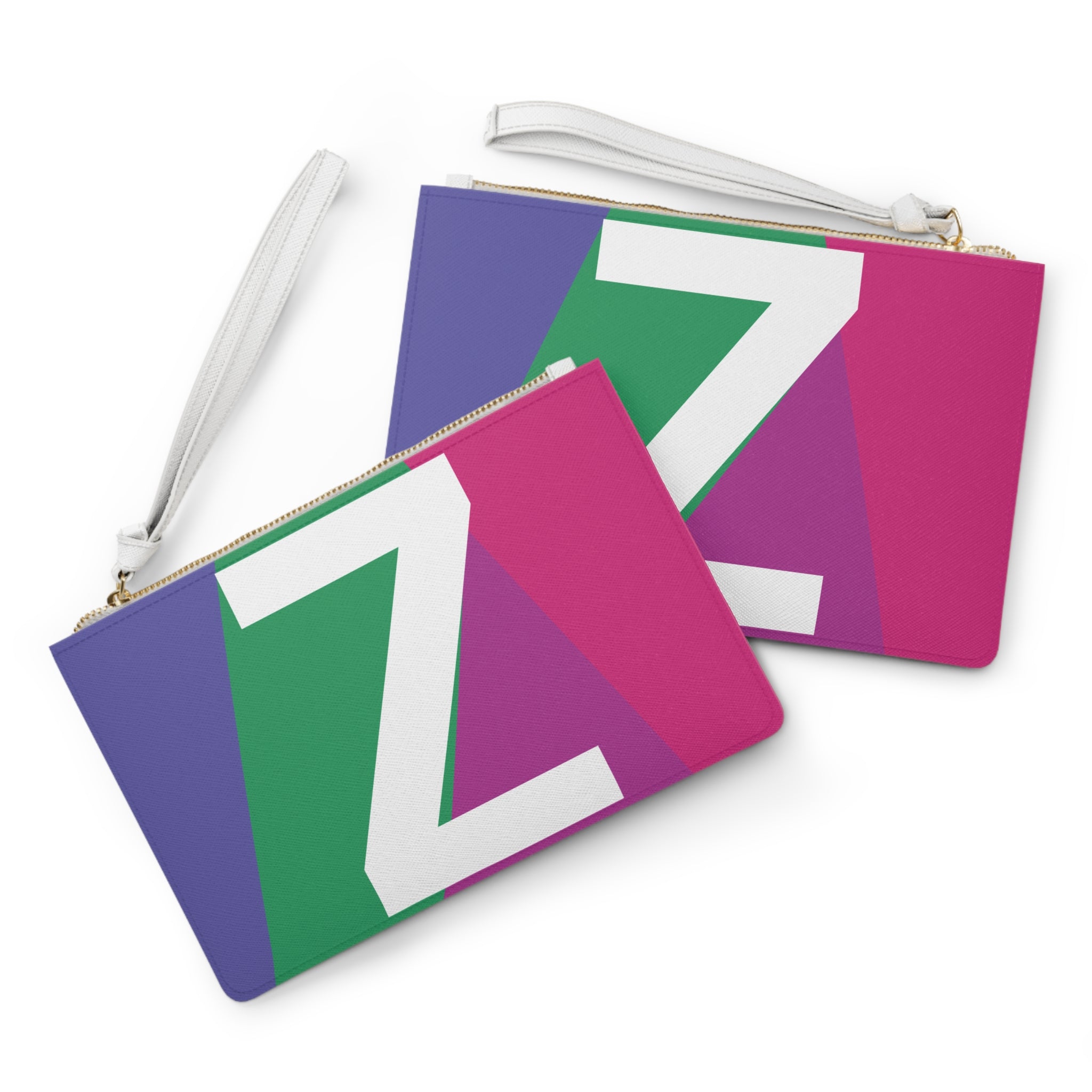 Monogram 'Z' Colorblock Clutch Bag — Bold Geometric Wristlet for Everyday & Gifts