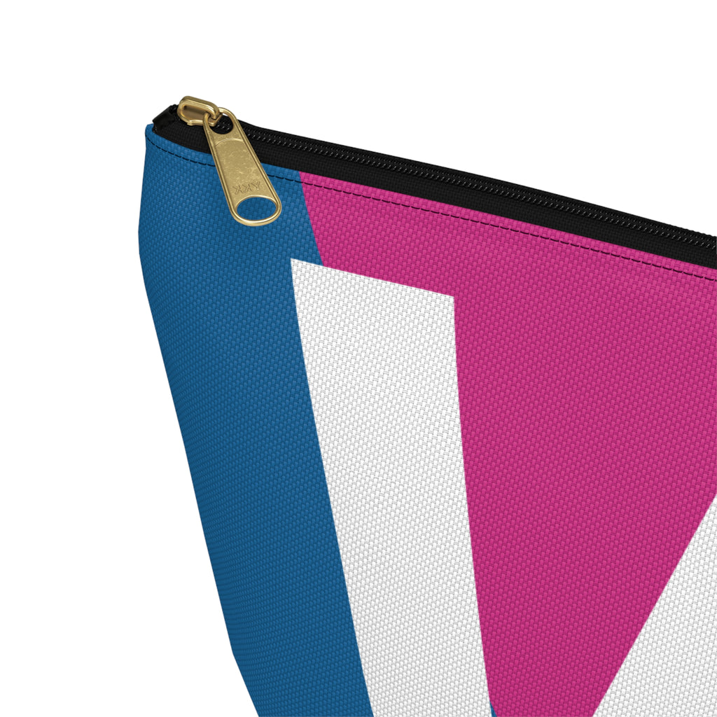 Initials Colorblock Accessory Pouch — Monogram W T-Bottom Cosmetic Bag