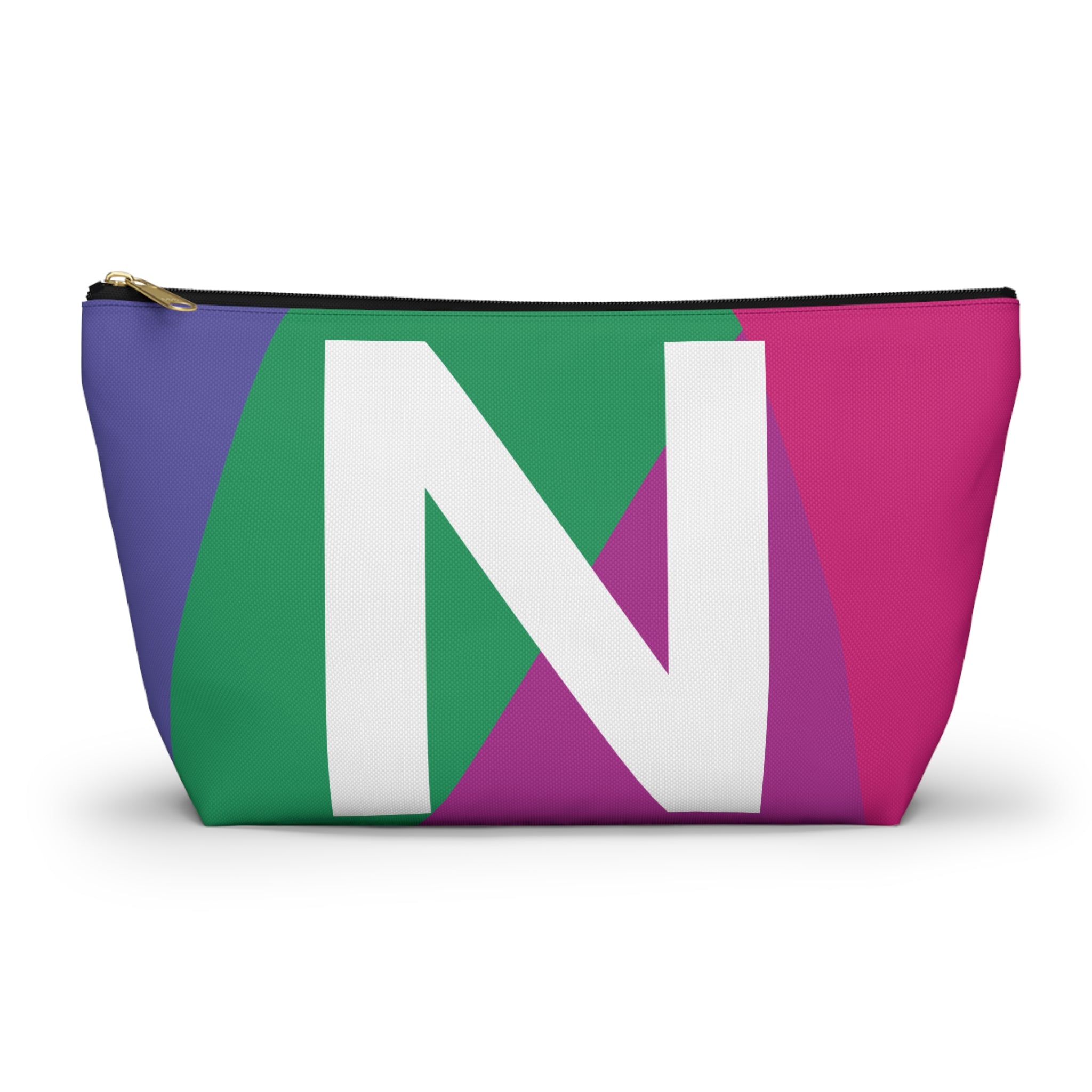 Initials Colorblock Accessory Pouch — Monogram N T-Bottom Cosmetic Bag