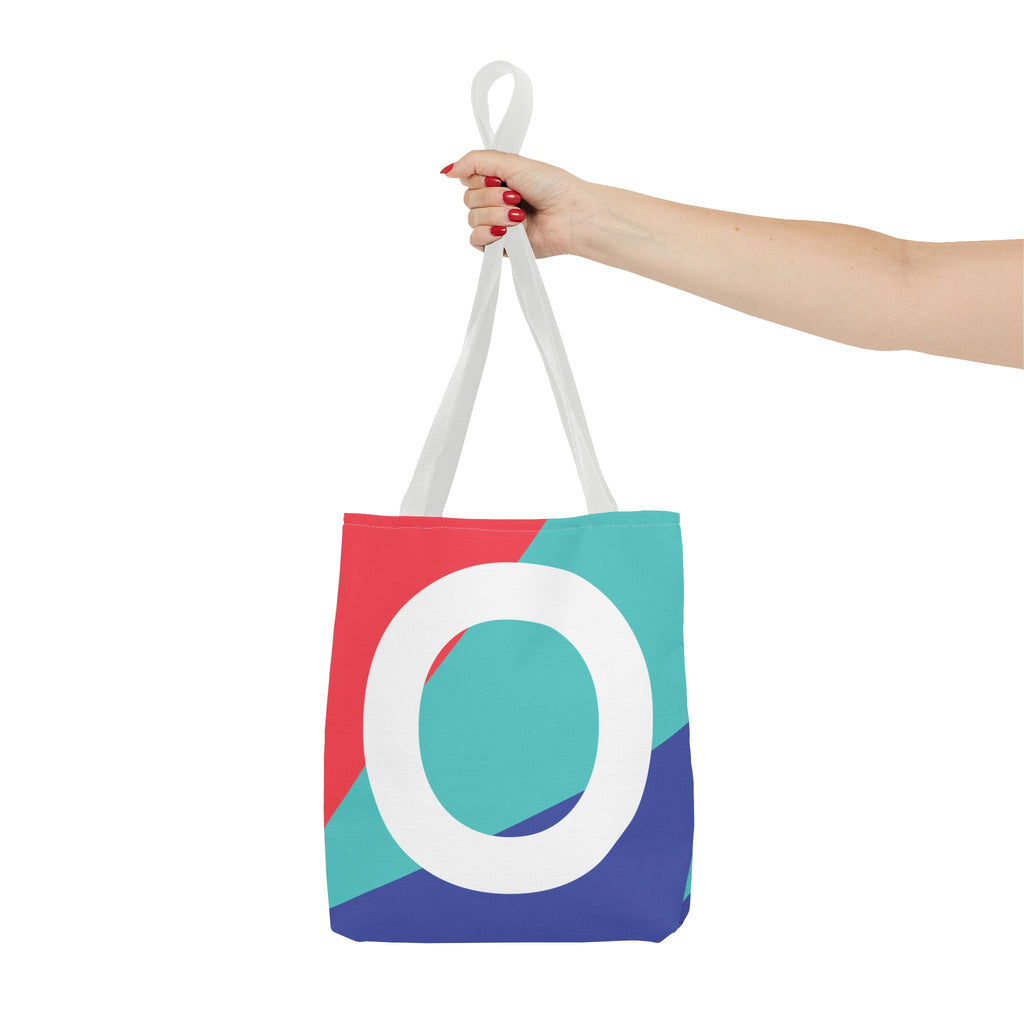 Monogram 'O' Colorblock Tote Bag — Personalized Initial O Shoulder Tote