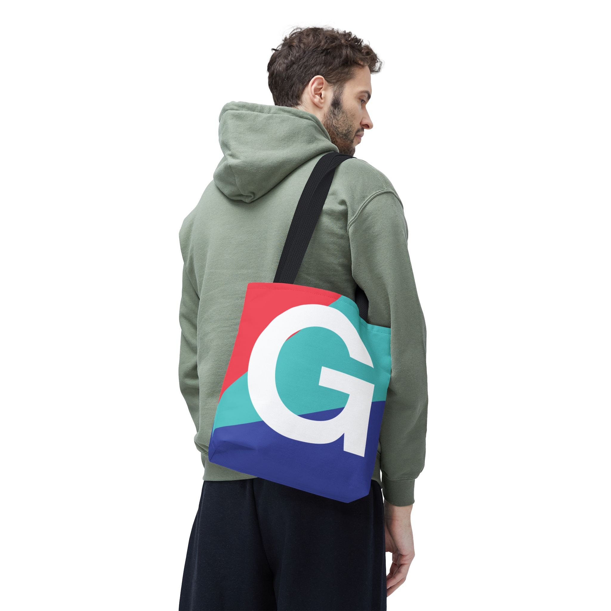 Monogram 'G' Colorblock Tote Bag — Personalized Initial G Shoulder Tote