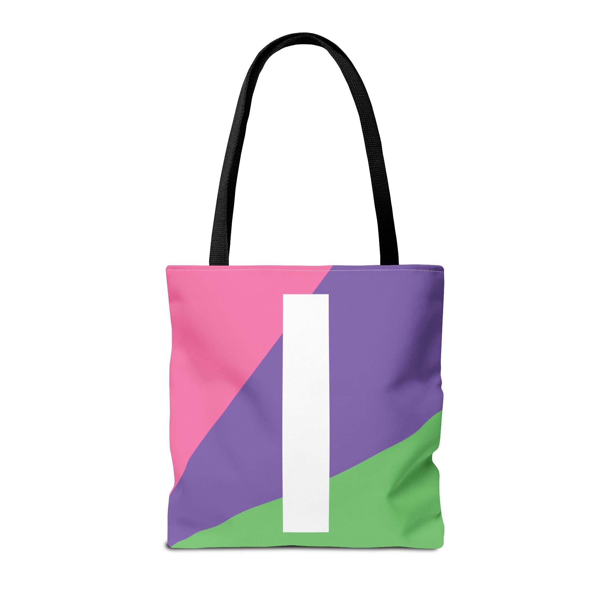 Monogram 'I' Colorblock Tote Bag — Personalized Initial I Shoulder Tote