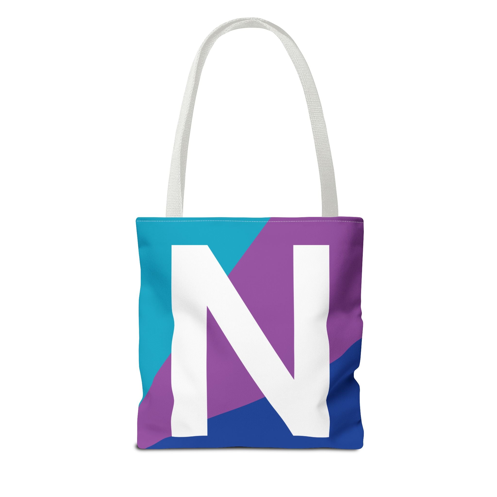 Monogram 'N' Colorblock Tote Bag — Personalized Initial N Shoulder Tote