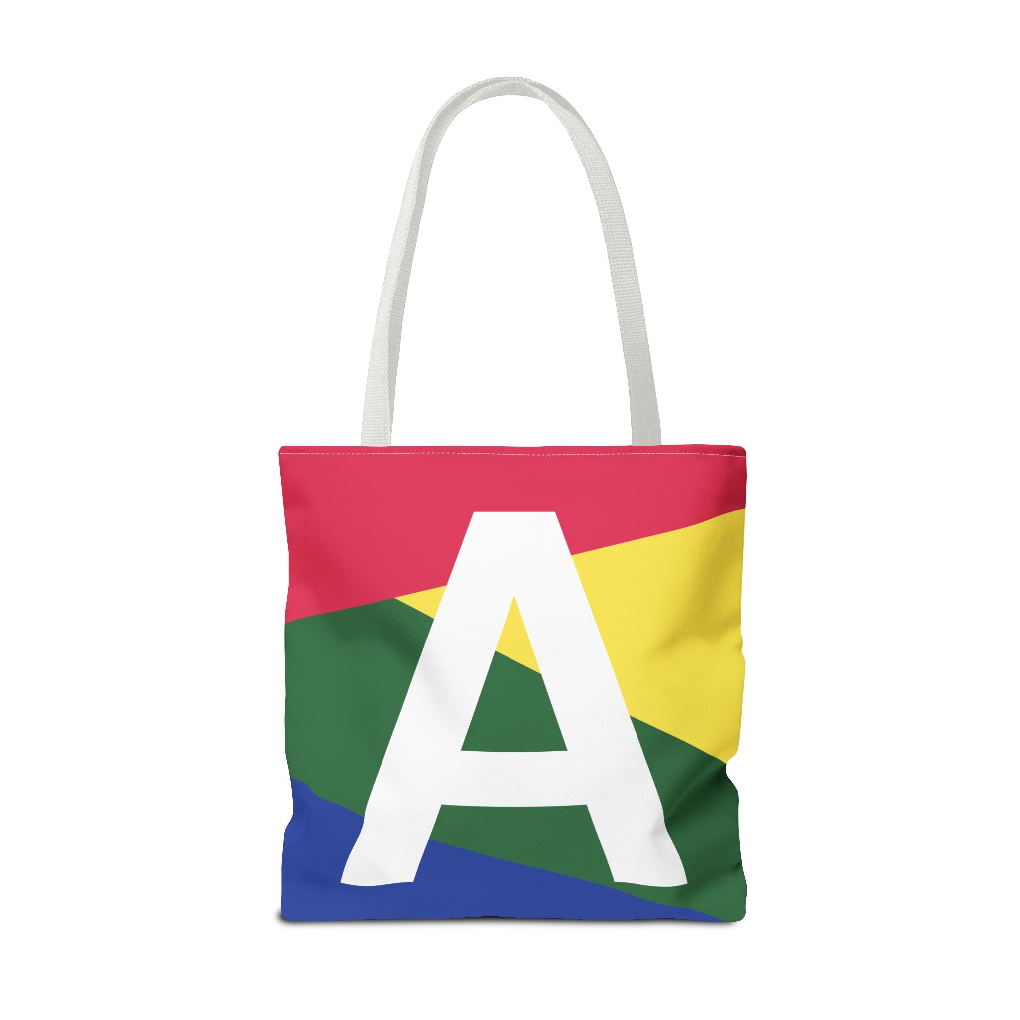 Monogram 'A' Colorblock Tote Bag — Personalized Initial A Shoulder Tote