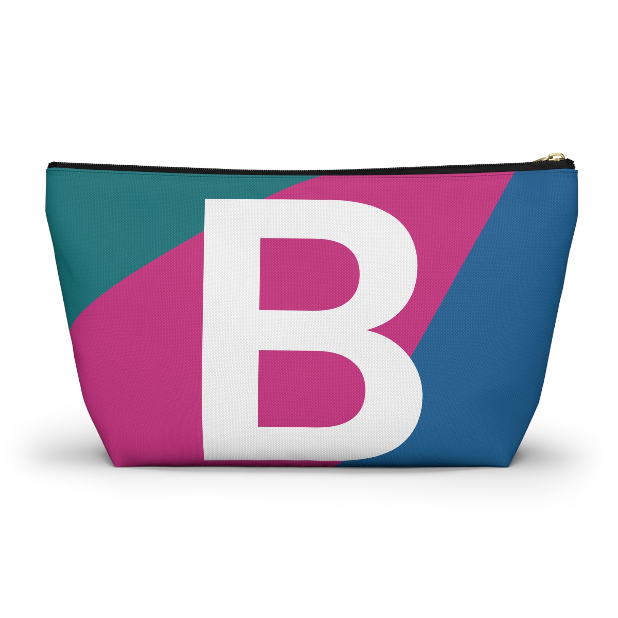 Initials Colorblock Accessory Pouch — Monogram B T-Bottom Cosmetic Bag