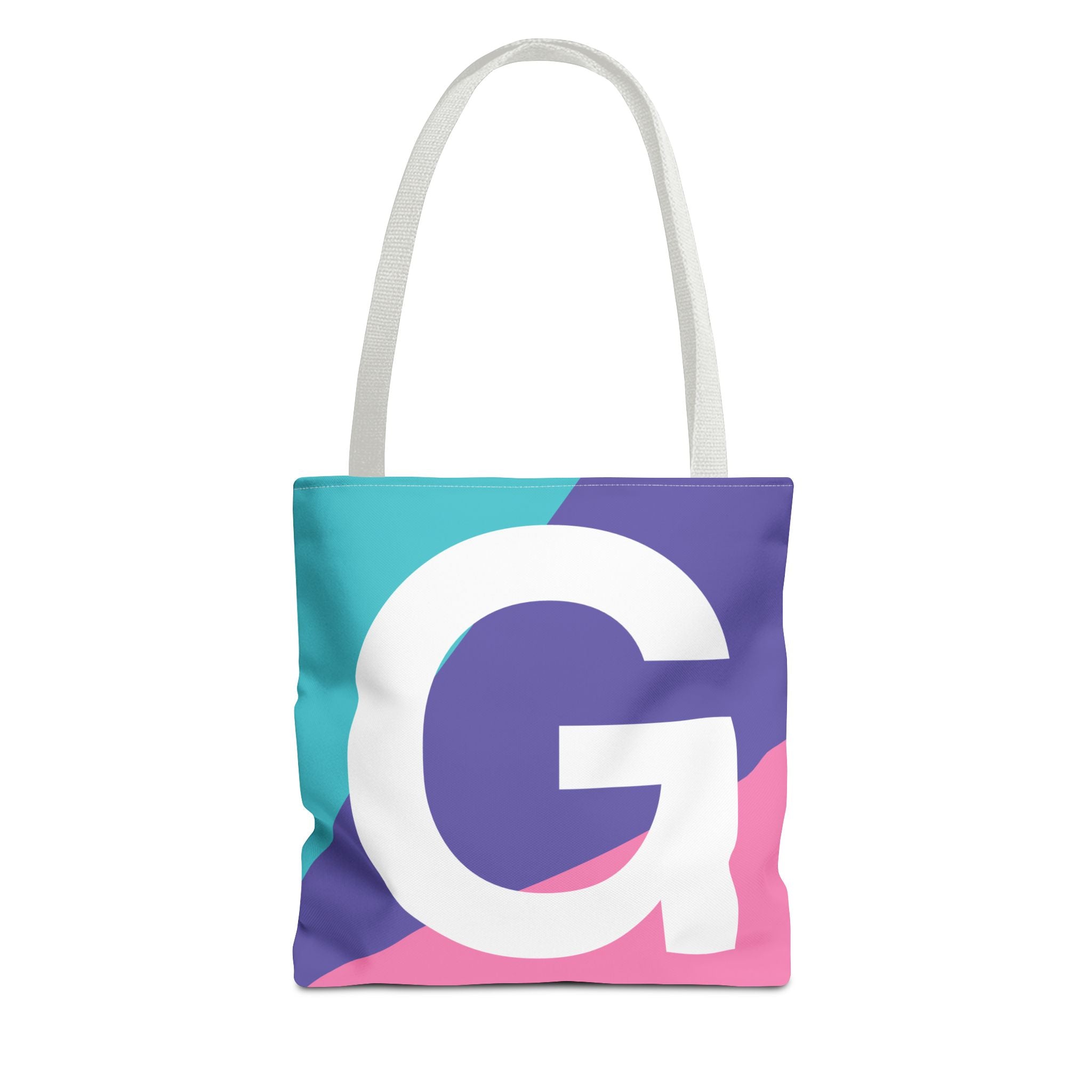 Monogram 'G' Colorblock Tote Bag — Personalized Initial G Shoulder Tote