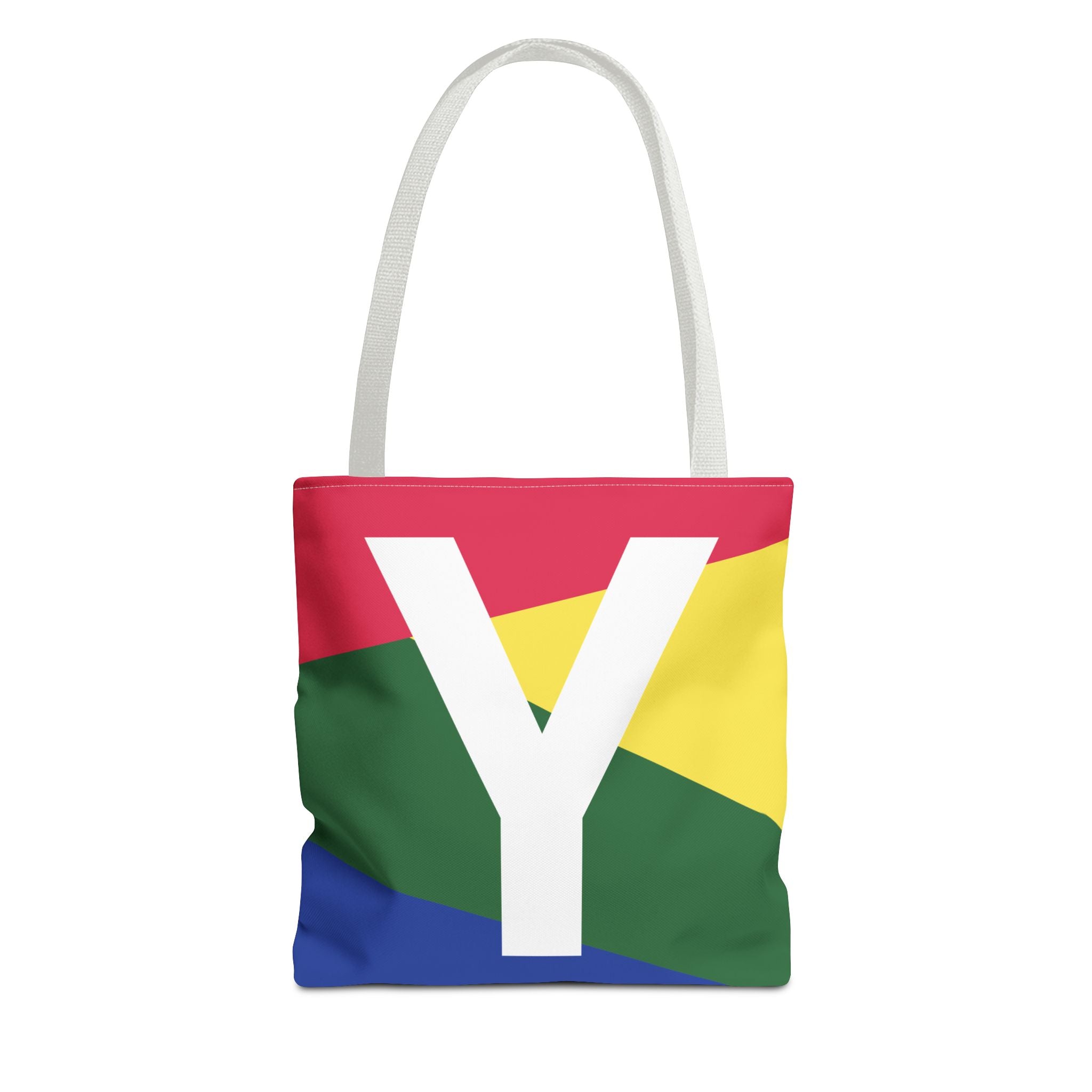 Monogram 'Y' Colorblock Tote Bag — Personalized Initial Y Shoulder Tote