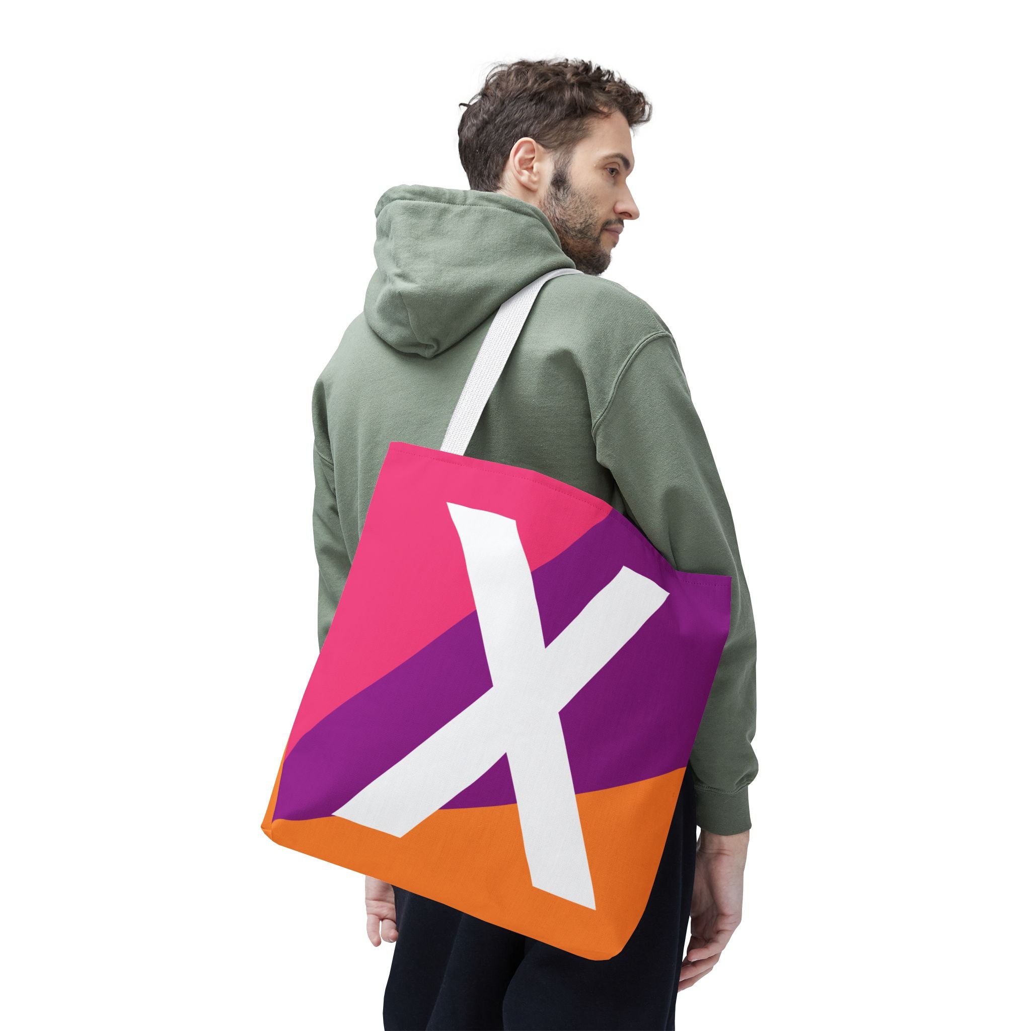 Monogram 'X' Colorblock Tote Bag — Personalized Initial X Shoulder Tote