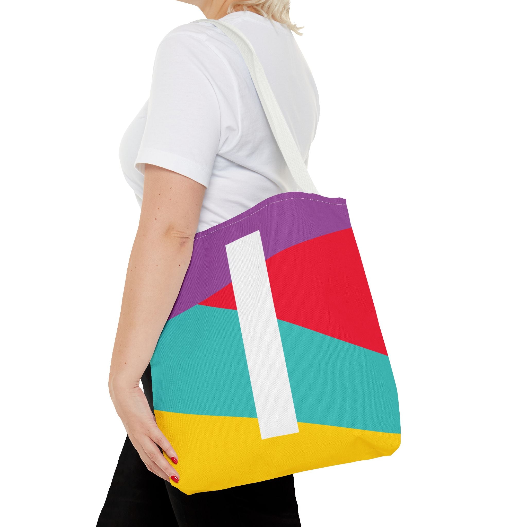 Monogram 'I' Colorblock Tote Bag — Personalized Initial I Shoulder Tote