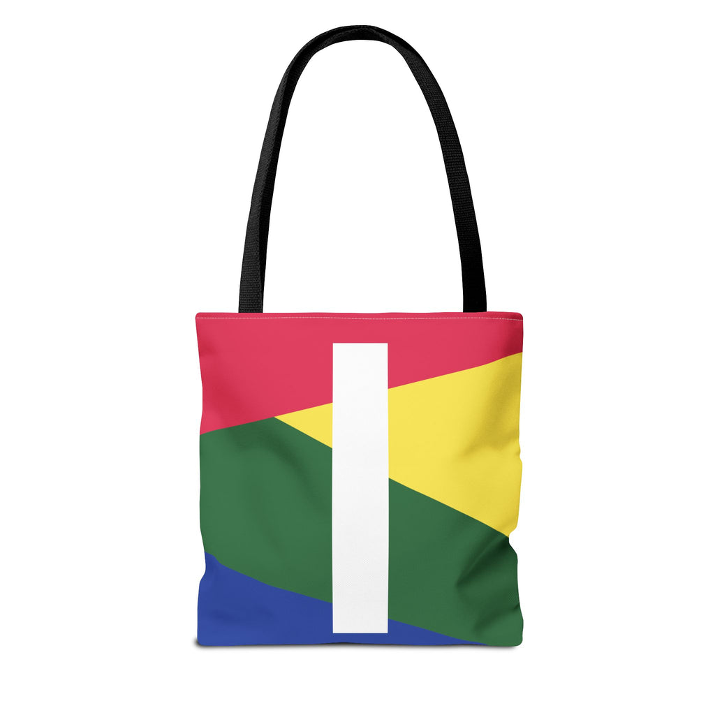 Monogram 'I' Colorblock Tote Bag — Personalized Initial I Shoulder Tote