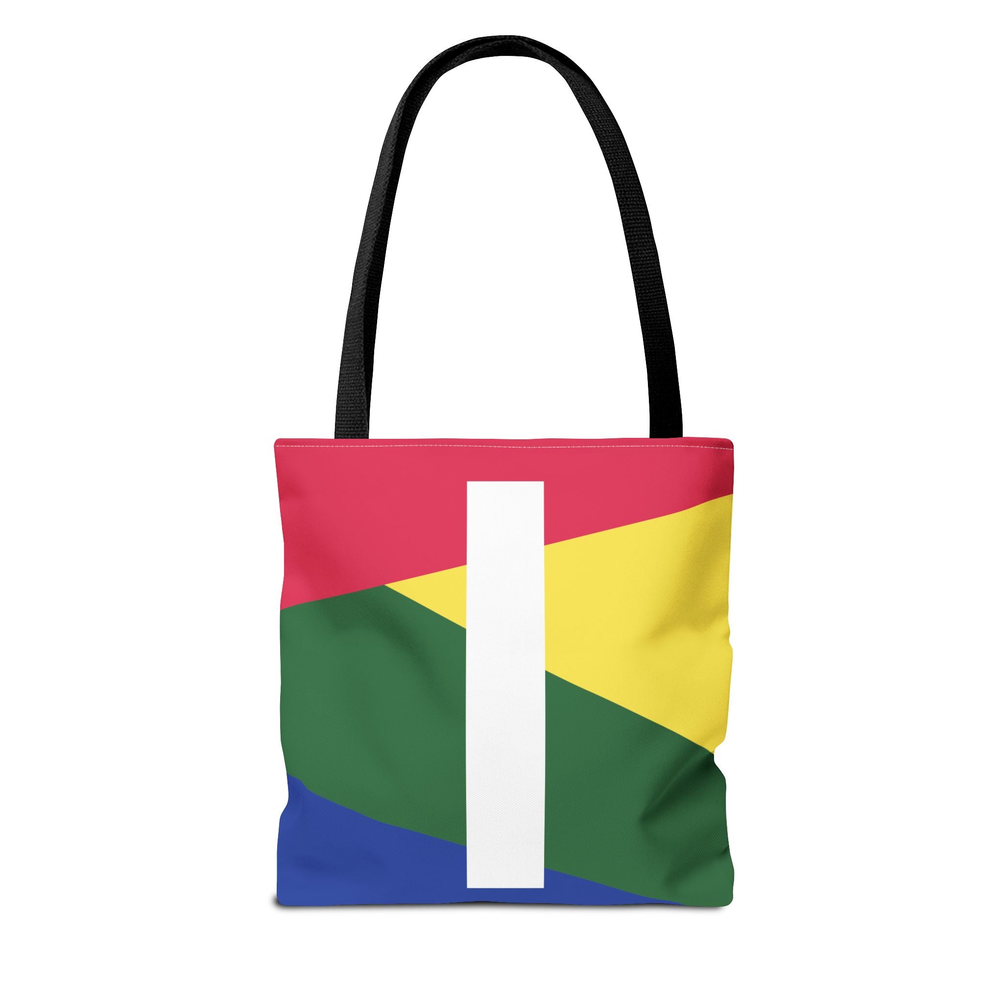 Monogram 'I' Colorblock Tote Bag — Personalized Initial I Shoulder Tote