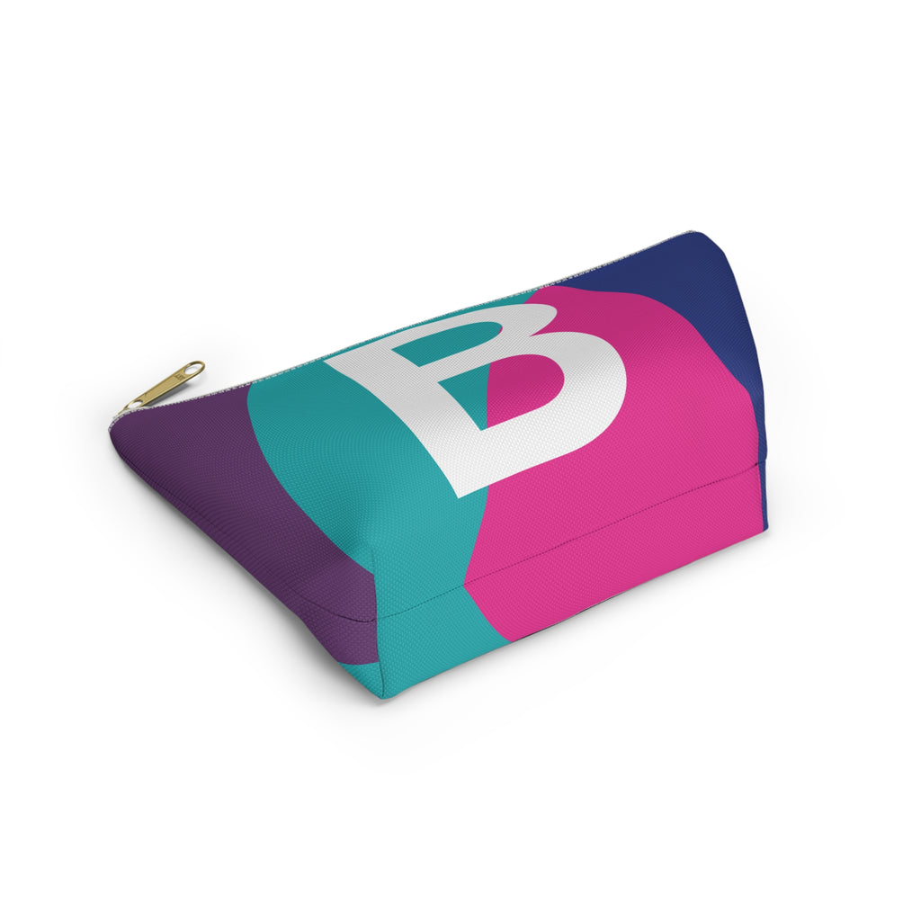 Initials Colorblock Accessory Pouch — Monogram B T-Bottom Cosmetic Bag