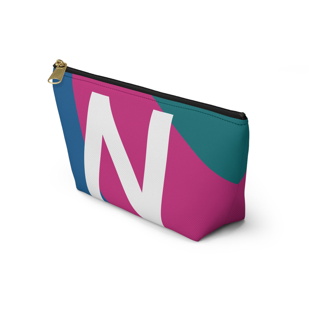 Initials Colorblock Accessory Pouch — Monogram N T-Bottom Cosmetic Bag