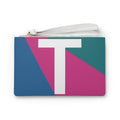 Monogram 'T' Colorblock Clutch Bag — Bold Geometric Wristlet for Everyday & Gifts
