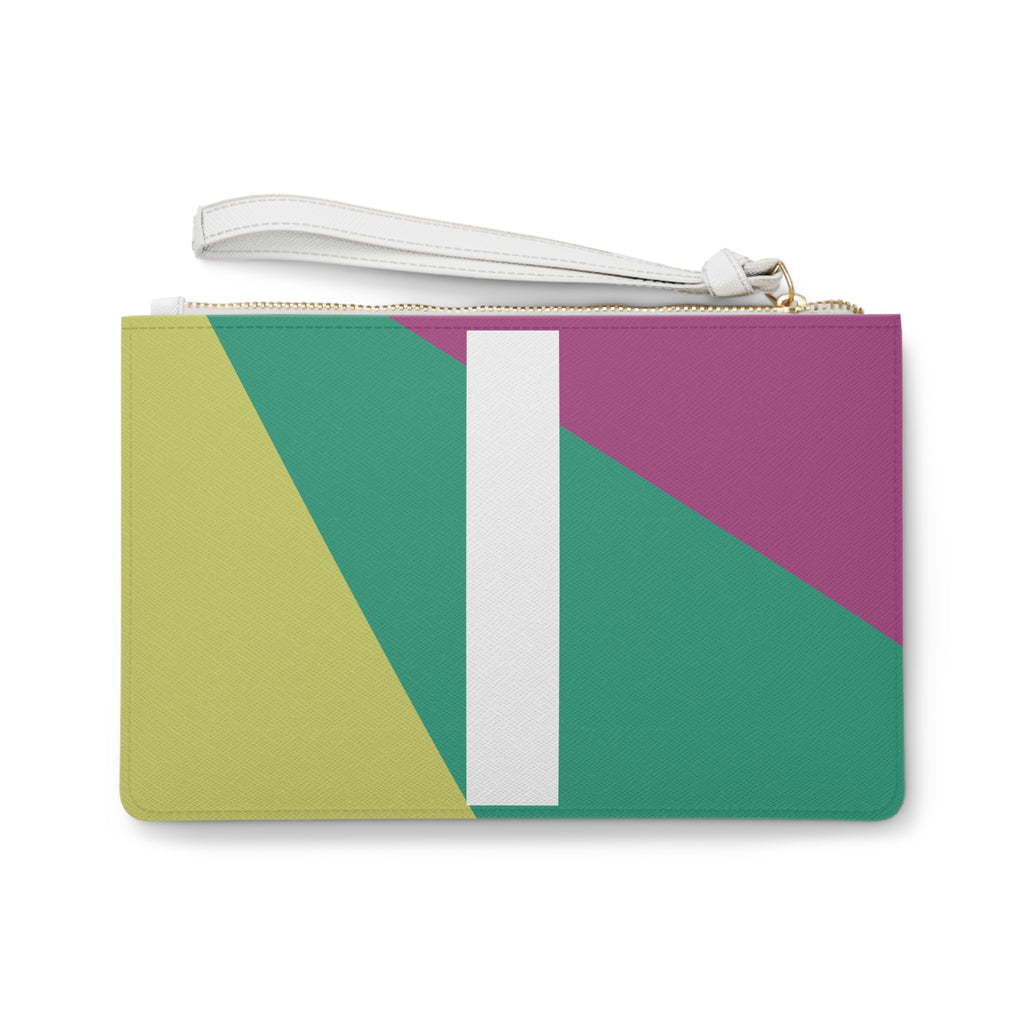 Monogram 'I' Colorblock Clutch Bag — Bold Geometric Wristlet for Everyday & Gifts