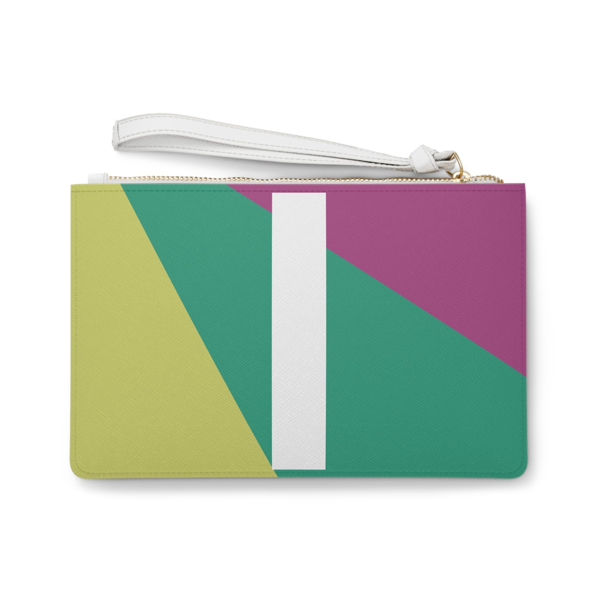Monogram 'I' Colorblock Clutch Bag — Bold Geometric Wristlet for Everyday & Gifts