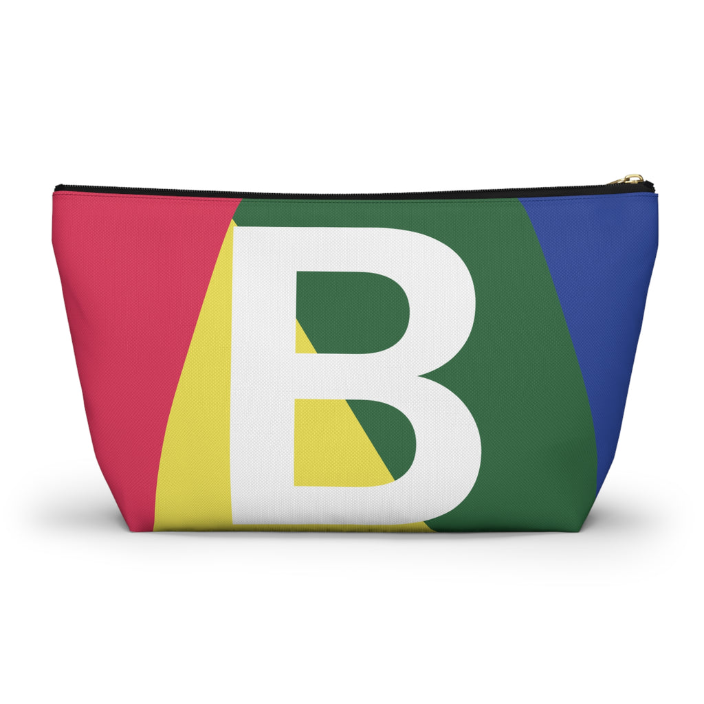 Initials Colorblock Accessory Pouch — Monogram B T-Bottom Cosmetic Bag