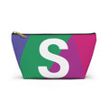 Initials Colorblock Accessory Pouch — Monogram S T-Bottom Cosmetic Bag