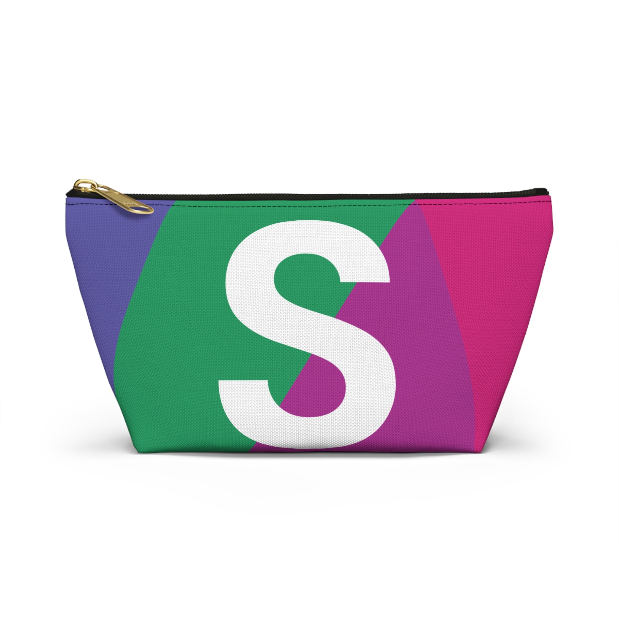Initials Colorblock Accessory Pouch — Monogram S T-Bottom Cosmetic Bag