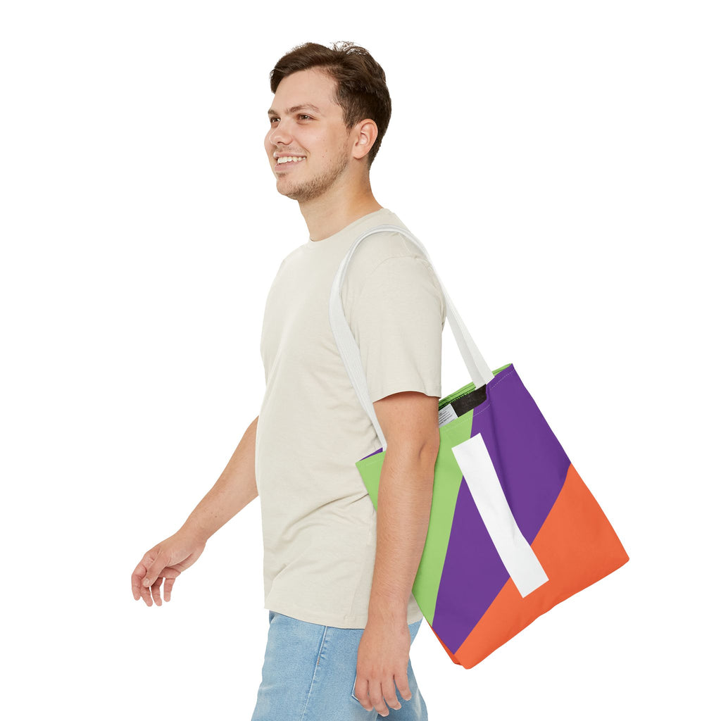 Monogram 'I' Colorblock Tote Bag — Personalized Initial I Shoulder Tote