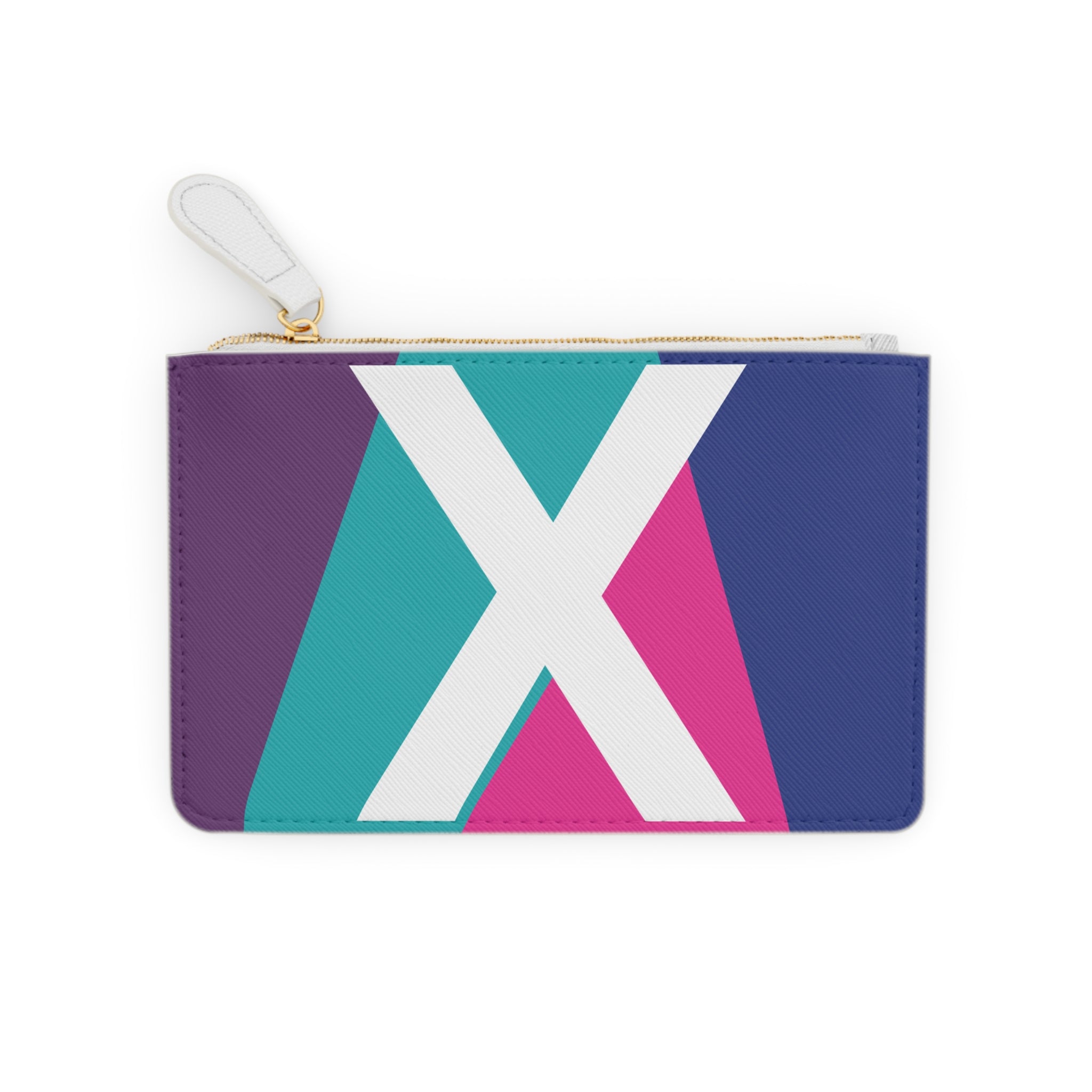 Initial X Mini Clutch — Colorblock Monogram Wristlet Wallet