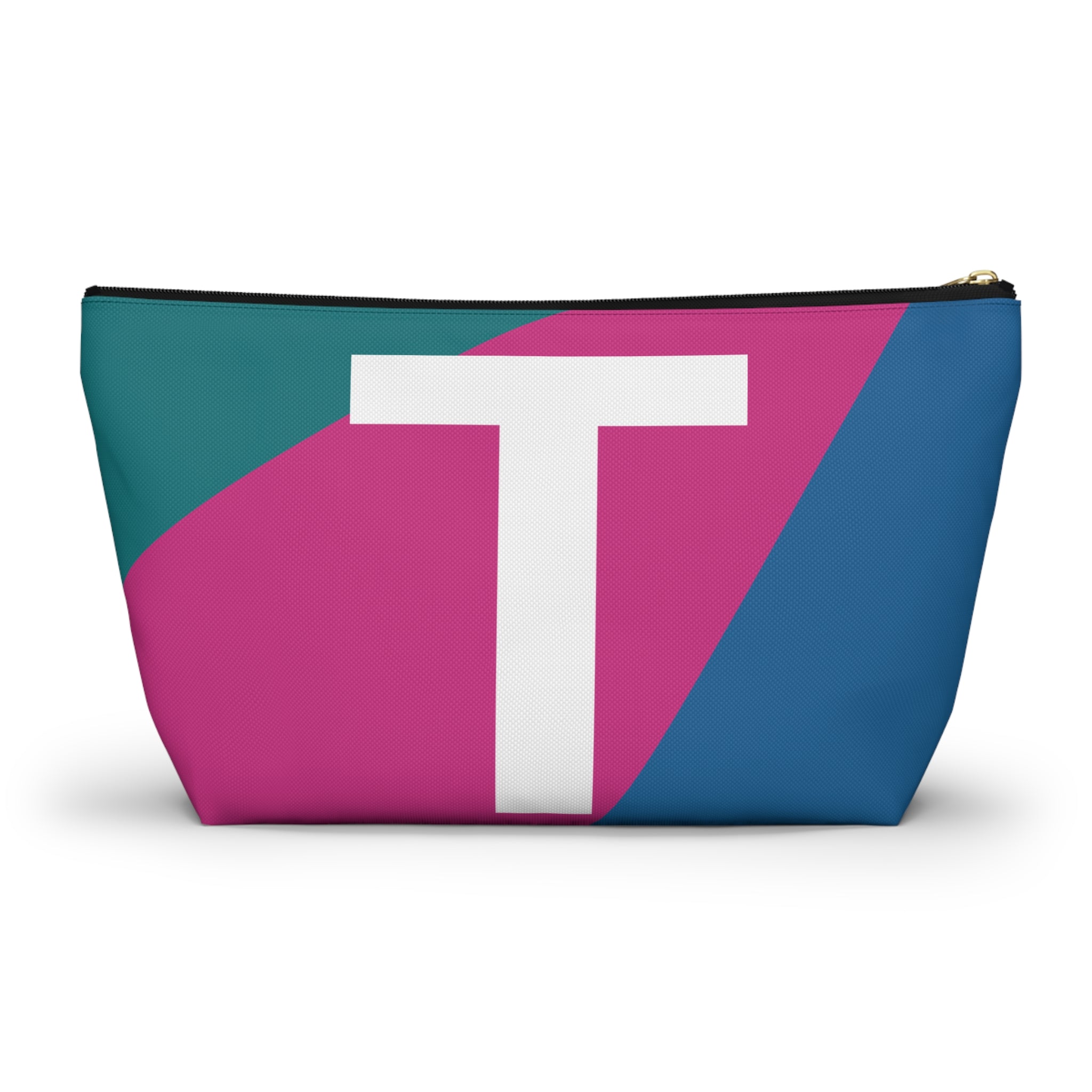Initials Colorblock Accessory Pouch — Monogram T T-Bottom Cosmetic Bag