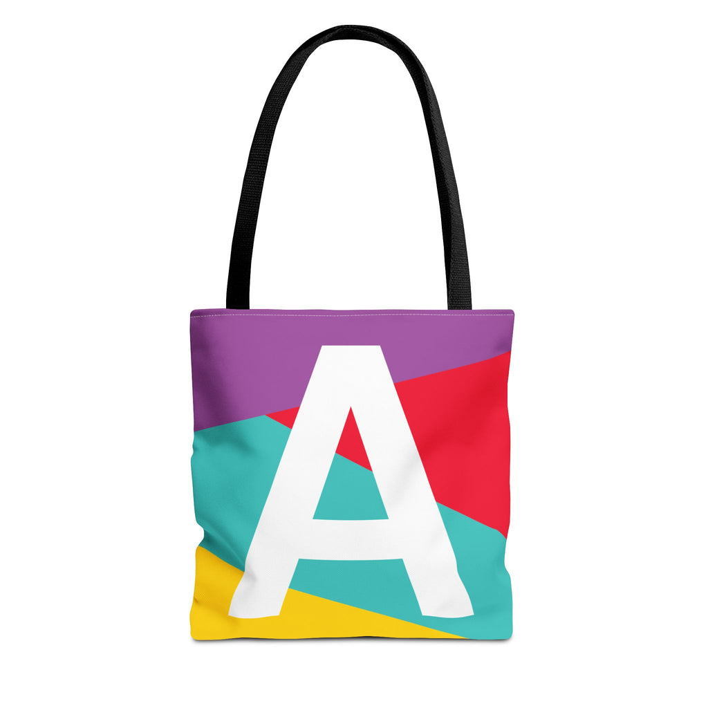 Monogram 'A' Colorblock Tote Bag — Personalized Initial A Shoulder Tote