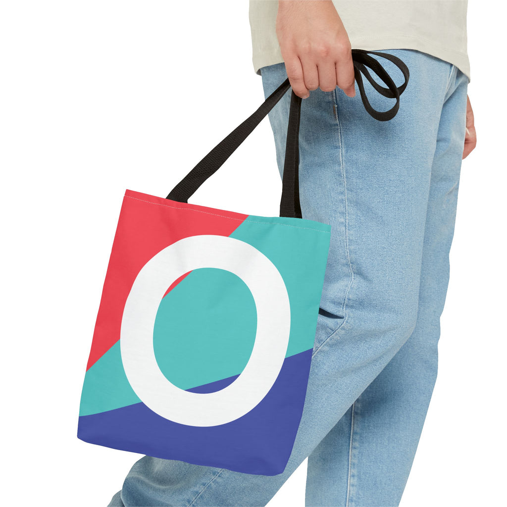 Monogram 'O' Colorblock Tote Bag — Personalized Initial O Shoulder Tote