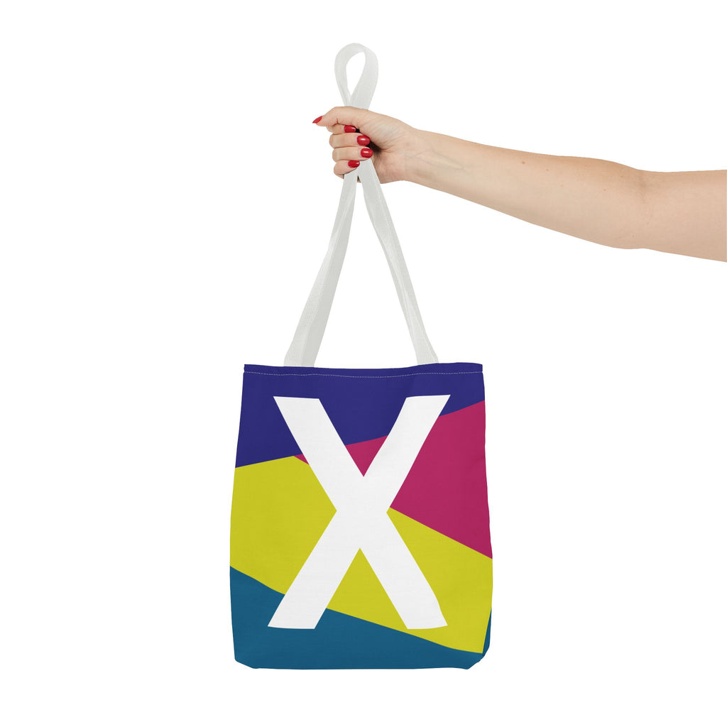 Monogram 'X' Colorblock Tote Bag — Personalized Initial X Shoulder Tote