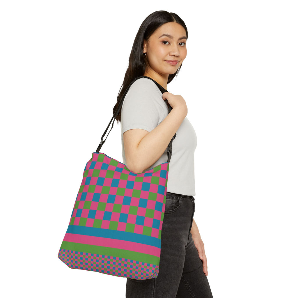 Colorblock Geometric Tote Bag
