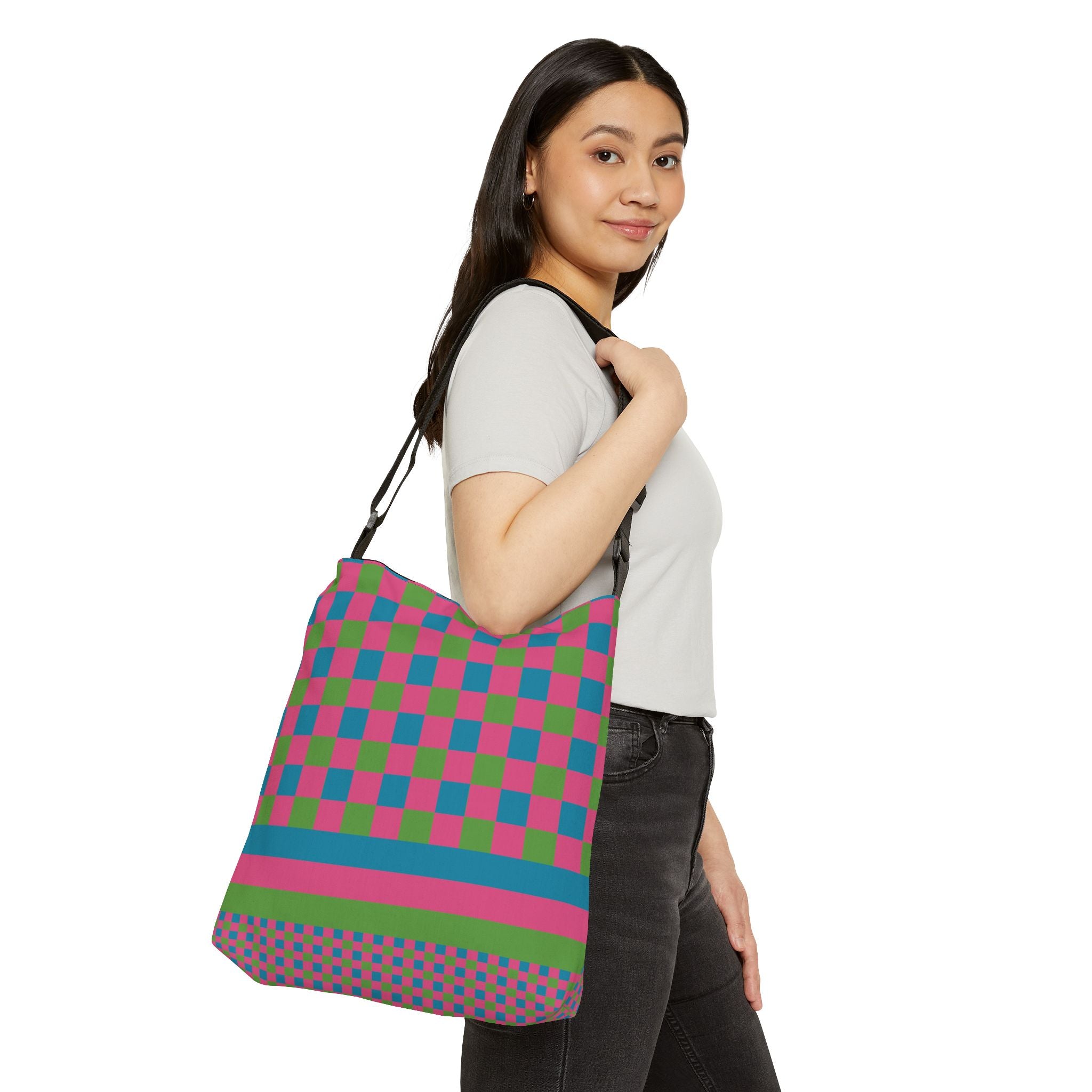 Colorblock Geometric Tote Bag