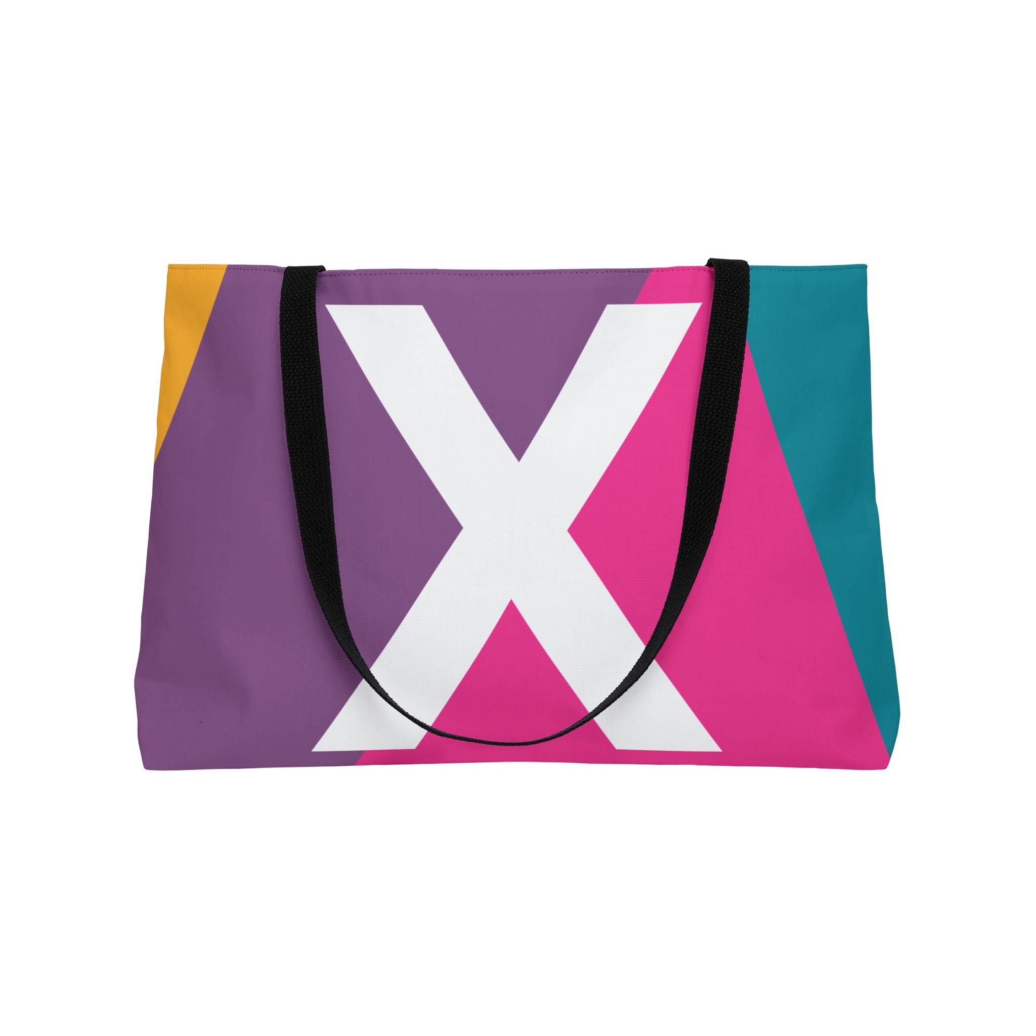 Personalized 'X' Colorblock Tote Bag — Monogram Weekender Tote