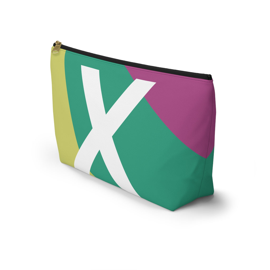 Initials Colorblock Accessory Pouch — Monogram X T-Bottom Cosmetic Bag