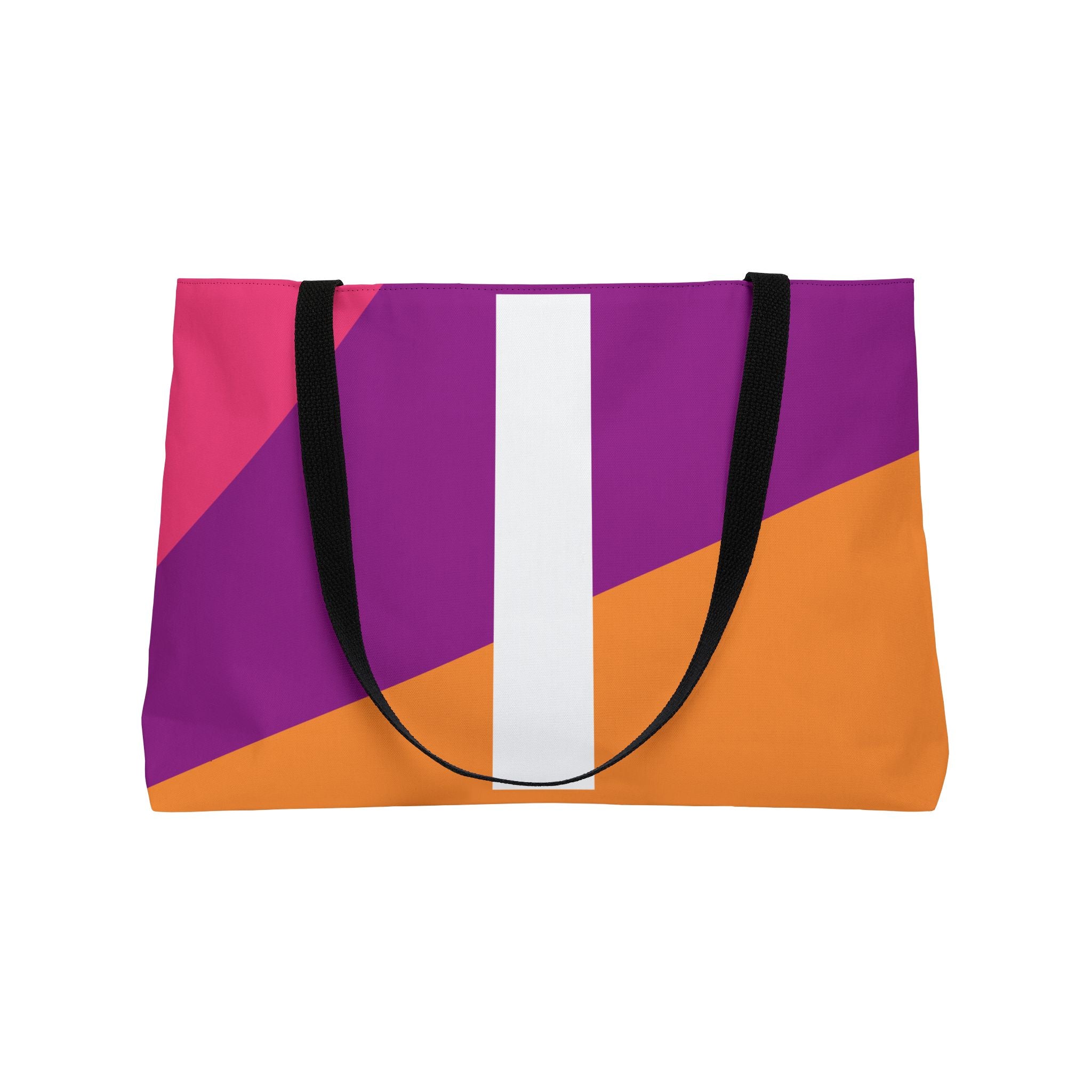 Personalized 'I' Colorblock Tote Bag — Monogram Weekender Tote