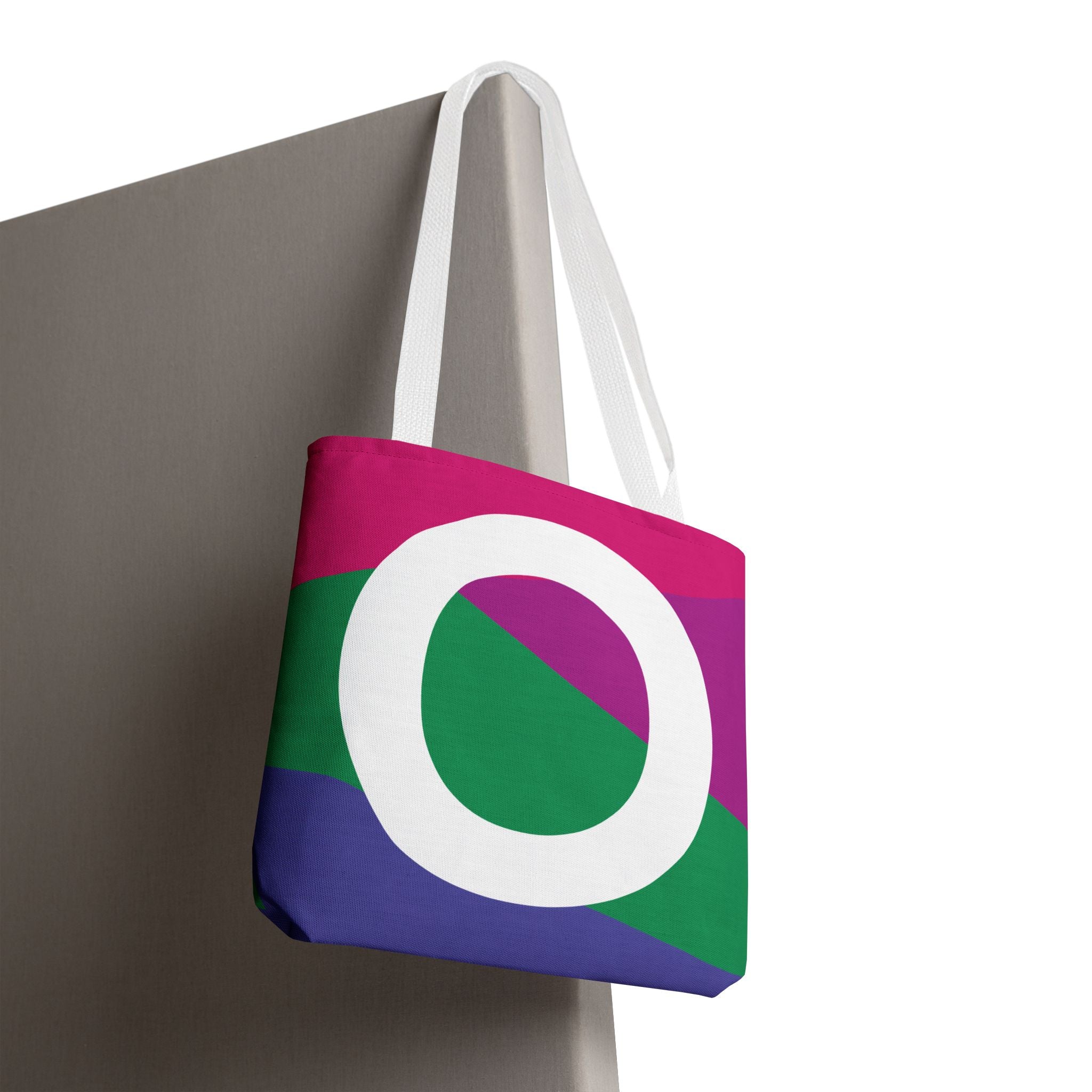Monogram 'O' Colorblock Tote Bag — Personalized Initial O Shoulder Tote